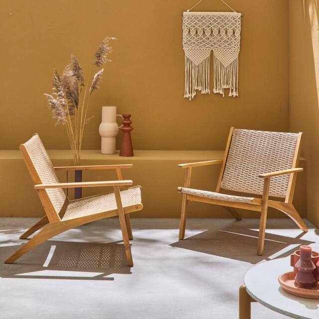 sweeek Pair Of Chairs In Acacia Wood & Resin in Light Brown - image 1