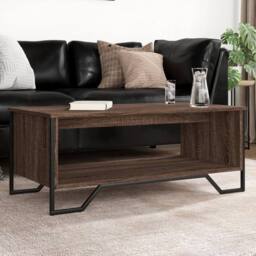 Berkfield Home Coffee Table Brown Oak 100x51x40 cm Engineered Wood - Size: 100 x 51 x 40 cm - thumbnail 2