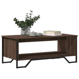 Berkfield Home Coffee Table Brown Oak 100x51x40 cm Engineered Wood - Size: 100 x 51 x 40 cm - thumbnail 4