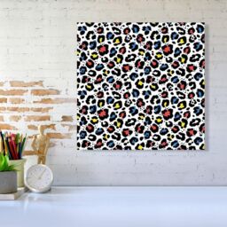 Warren Reed - Designer Coloured Leopard Print Canvas in Blue - Size: w40 inch x h40 inch - thumbnail 2