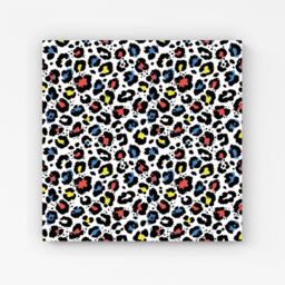 Warren Reed - Designer Coloured Leopard Print Canvas in Blue - Size: w40 inch x h40 inch - thumbnail 1