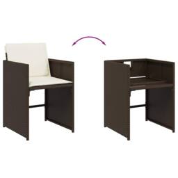 Berkfield Home Garden Dining Set - Brown, Cream White, Black in Brown - thumbnail 6