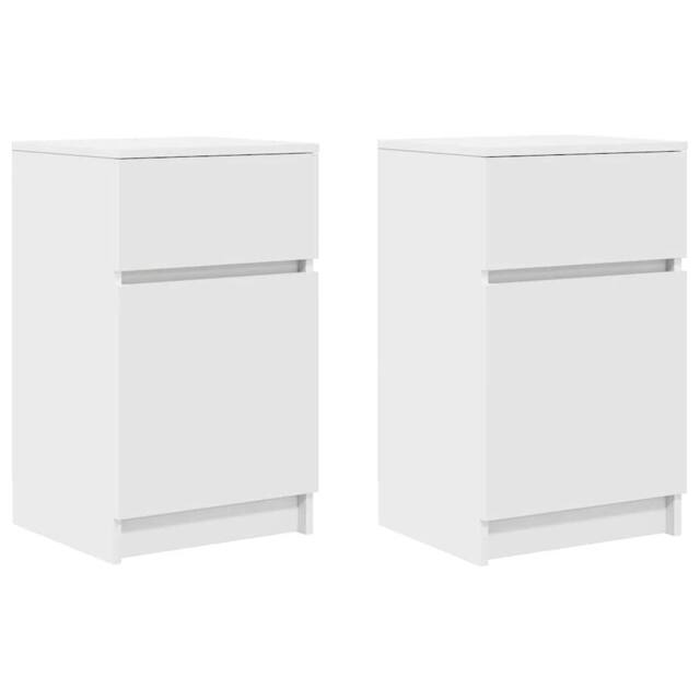 Berkfield Home Bedside Cabinets 2 pcs White 39x35x65 cm Engineered Wood - Size: 39 x 35 x 65 cm - image 1