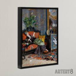 "Artery8 Lucius Rossi Young Woman Reading Framed Canvas Wall Art Print - Size: W12"" x H16""" - thumbnail 2