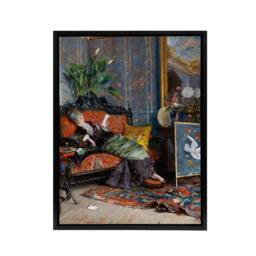 "Artery8 Lucius Rossi Young Woman Reading Framed Canvas Wall Art Print - Size: W12"" x H16""" - thumbnail 1