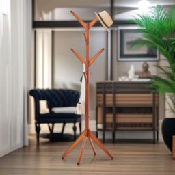 Rafaelo Mobilia Wooden Coat Stand With 8 Hooks in White - thumbnail 2