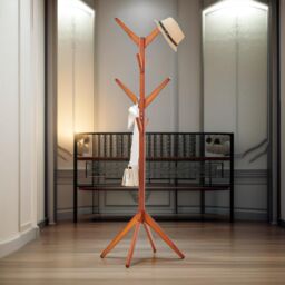 Rafaelo Mobilia Wooden Coat Stand With 8 Hooks in White - thumbnail 3