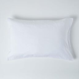 Homescapes European Linen Pillowcase, 40 x 40 cm in White - thumbnail 2
