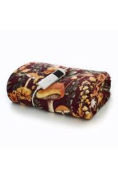 Deyongs Mushroom Wine Heated Sherpa Throw - 140x180cm Soft Blanket - 10 Heat Settings - 1846 - Size: 140 cm x 180 cm - thumbnail 3
