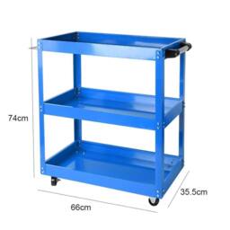 EONLION 3 Tier Tool Storage Garage Trolley Workshop Cart Shelf in Blue - Size: 1000mm × 2000mm - thumbnail 2