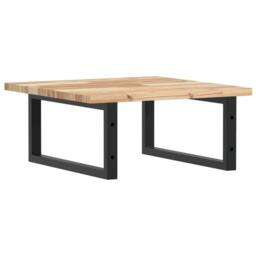 Berkfield Home Basin Shelf Wall Mounted Steel & Solid Wood Acacia in Brown - thumbnail 6