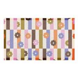 Artsy Mats Elizabeth Olwen Petal Stripes Indoor/Outdoor Doormat (70x40cm) in Purple - Size: 40 cm x 70 cm - thumbnail 2
