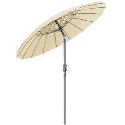 Christow 2m Shanghai Parasol Garden Umbrella Tilting Sunshade UV Resistant in Cream