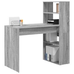 Berkfield Home Desk with Storage Grey Sonoma 113x54x120 cm Engineered Wood - Size: 113 x 54 x 120 cm - thumbnail 3
