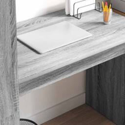 Berkfield Home Desk with Storage Grey Sonoma 113x54x120 cm Engineered Wood - Size: 113 x 54 x 120 cm - thumbnail 4