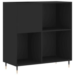 Berkfield Home Record Cabinet Black 84.5x38x89 cm Engineered Wood - thumbnail 2