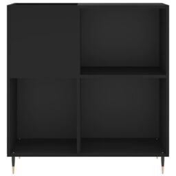 Berkfield Home Record Cabinet Black 84.5x38x89 cm Engineered Wood - thumbnail 4