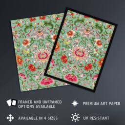 "Artery8 Owen Jones Colorful Chinese Floral Pattern Wall Art Print - Size: W12"" x H16""" - thumbnail 2