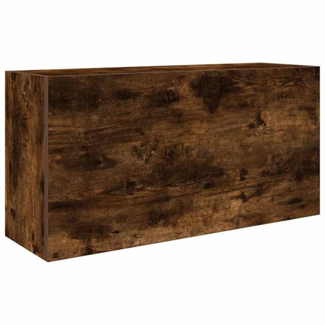 Berkfield Home Bathroom Wall Cabinet Smoked Oak 80x25x40 cm Engineered Wood in Brown - Size: 80 x 25 x 40 cm - image 1