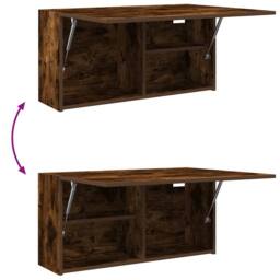 Berkfield Home Bathroom Wall Cabinet Smoked Oak 80x25x40 cm Engineered Wood in Brown - Size: 80 x 25 x 40 cm - thumbnail 9