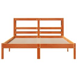 Berkfield Home Bed Frame with Headboard without Mattress Wax Brown 150x200 cm King Size - thumbnail 4
