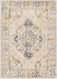 Livabliss Floransa-Vintage Beige Grey Blue Yellow Traditional Boho Living Rug - Size: 80 cm x 220 cm - thumbnail 2