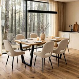 Home Garden Direct ATLAS - Oak-effect Dining Table - 6 seats - 160x90cm in Light Oak - Size: 160x90 cm - thumbnail 1