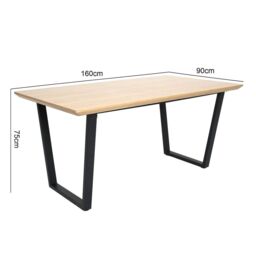 Home Garden Direct ATLAS - Oak-effect Dining Table - 6 seats - 160x90cm in Light Oak - Size: 160x90 cm - thumbnail 2