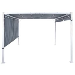 Wyld and Coco Pergola Grey 310 x 310 cm Steel Frame Fabric Canopy Solar LED - thumbnail 4
