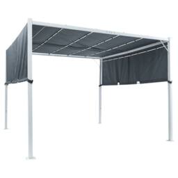 Wyld and Coco Pergola Grey 310 x 310 cm Steel Frame Fabric Canopy Solar LED - thumbnail 6