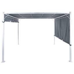 Wyld and Coco Pergola Grey 310 x 310 cm Steel Frame Fabric Canopy Solar LED - thumbnail 5