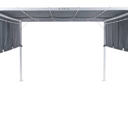 Wyld and Coco Pergola Grey 310 x 310 cm Steel Frame Fabric Canopy Solar LED - thumbnail 2