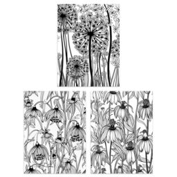 Artery8 Set of 3 Elegant Fritillaria & Allium Black & White Flowers Artwork Wildflower Unframed Wall Art Living Room Poster Prints Pack - Size: A4 - thumbnail 1