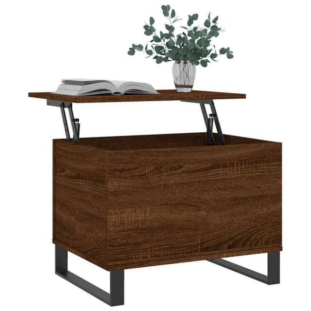 Berkfield Home Modern Coffee Table Brown Oak 60x44.5x45 cm Engineered Wood - image 1