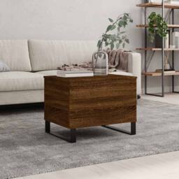 Berkfield Home Modern Coffee Table Brown Oak 60x44.5x45 cm Engineered Wood - thumbnail 2