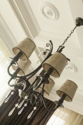 Loops 5 Bulb Chandelier Hanging Pendant LIght MottLED Silver LED E14 60W Bulb in Metallics - thumbnail 3