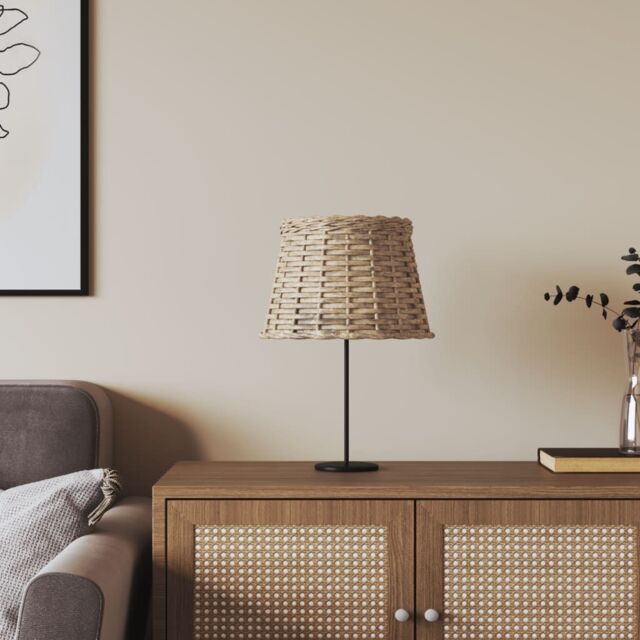 Berkfield Home Lamp Shade Brown √ò25x17 cm Wicker - Size: 25x17 cm - image 1