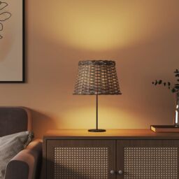 Berkfield Home Lamp Shade Brown √ò25x17 cm Wicker - Size: 25x17 cm - thumbnail 3