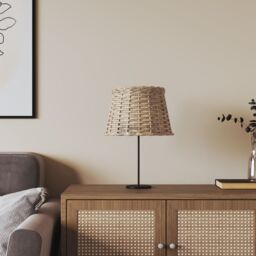 Berkfield Home Lamp Shade Brown √ò25x17 cm Wicker - Size: 25x17 cm