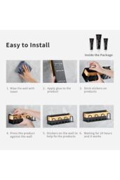 Living and Home Wall Mounted Toothbrush Holders Multifunctional Bathroom Toothbrush Holder in Dark Grey - thumbnail 6