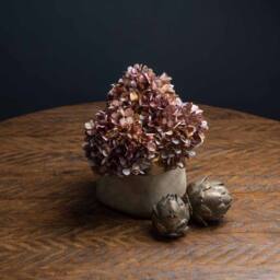 Lemon Pavilion Furniture and Decor Autumn Coffee Hydrangea Artificial Flower 1 Stem - L18 x W18 x H42 cm in Brown - thumbnail 4