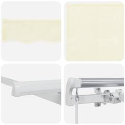 Berkfield Home Retractable Awning Manual Cream & White 3 x 2 m - thumbnail 8