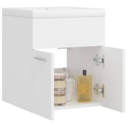 Berkfield Home Sink Cabinet with Built-in Basin White Engineered Wood - thumbnail 4