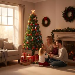 Shatchi 6Ft/180cm Candle & Bow Fibre Optic Christmas Tree LED Pre-Lit in Green - Size: 6ft - thumbnail 3