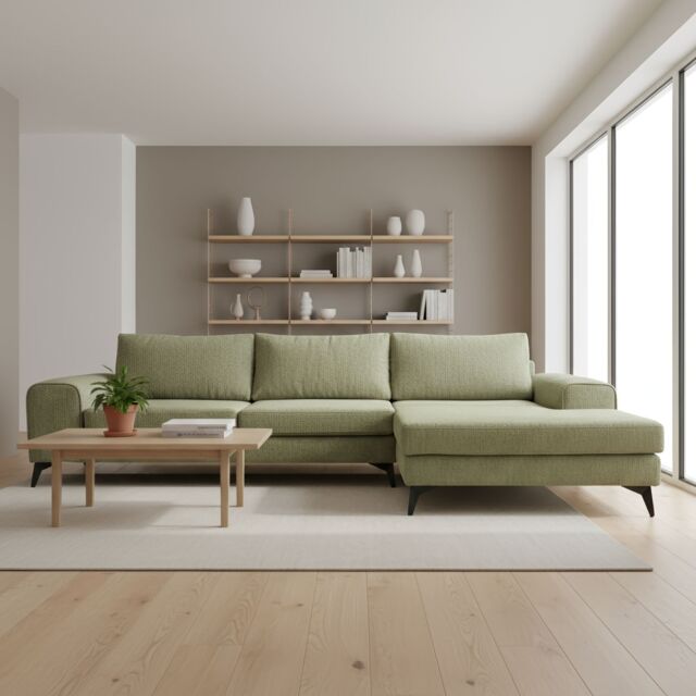 Abakus Direct Venice Corner Right Sofa with Deep Seats & Extra-wide Padded Arms in Olive - image 1