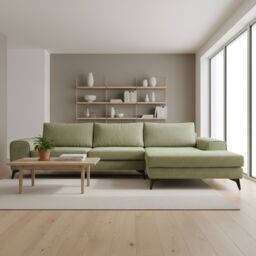 Abakus Direct Venice Corner Right Sofa with Deep Seats & Extra-wide Padded Arms in Olive - thumbnail 1