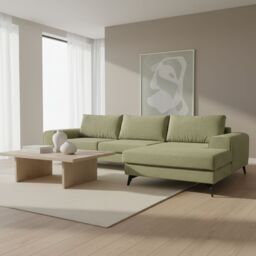 Abakus Direct Venice Corner Right Sofa with Deep Seats & Extra-wide Padded Arms in Olive - thumbnail 2