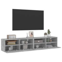 Berkfield Home TV Wall Cabinets 2 pcs Concrete Grey 80x30x30 cm Engineered Wood - Size: 80 x 30 x 30 cm - thumbnail 6