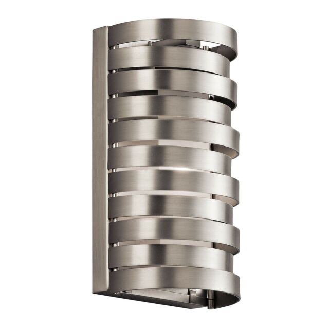 Loops Wall Light Arched Metal Bands Satin Etched Glass Shade Brushed Nickel LED G9 40W in Metallics