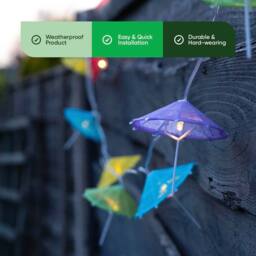 Gardenwize 10pc 2m Solar Cocktail Umbrella String Lights - thumbnail 6